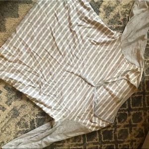 Button up V neck 3/4 cotton tee